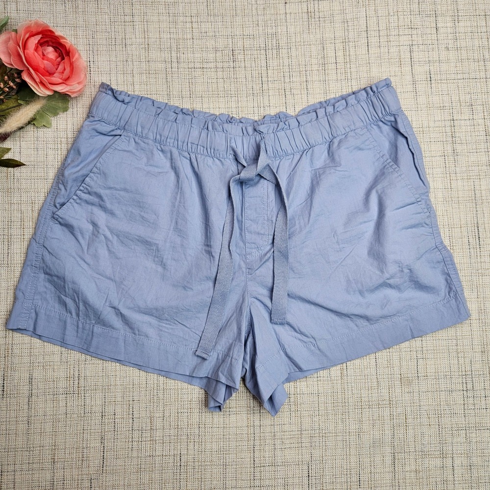 LOFT Outlet Shorts Casual Summer Drawstring Waist Pockets Blue Large‎